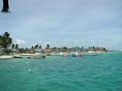 Fischerboote im Hafenbecken von Union Island